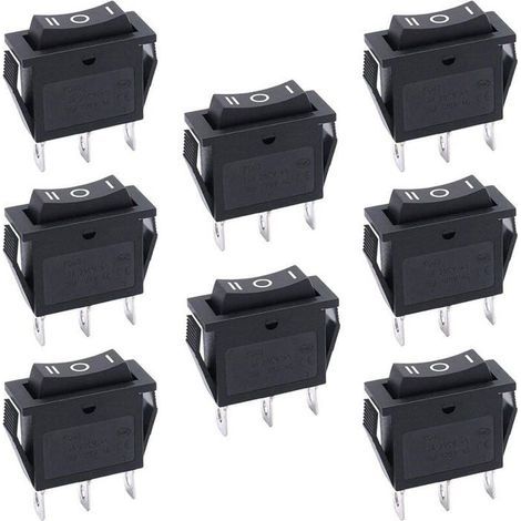 8 pices Interrupteur Bascule 3 positions ONOFFON SPDT 3 broches Commutateur bascule 15A 250V 20A 125V AC pour Voiture (1/4)