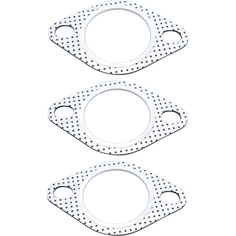 3 Pcs Exhaust Gasket 2 Inch 51mm Universal Reinforced Metal 2 Hole Repair Seal Flange Joint (1/3)