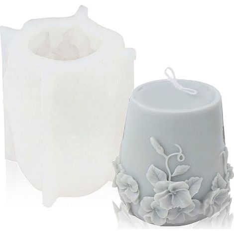 Moules à bougies cylindriques en silicone, moule 3D pour bougie d'aromathérapie, B-Karteo (1/4)