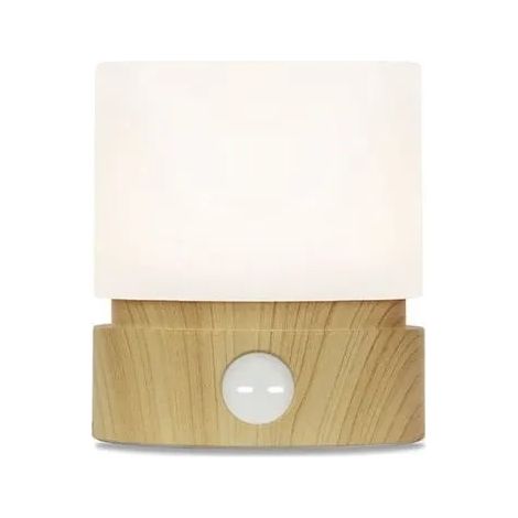 Veilleuse avec Minuterie, Petite Lampe LED pour Chambre, Intensité Variable, Fonctionne à Piles (Grain de Bois) Odipie (1/4)