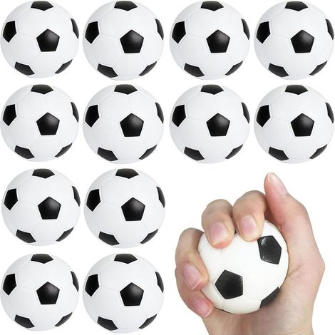 Set mit 12 knautschbaren Stressbällen, Sportbällen und Mitgebseln. Sensorisches Spielzeug für Erwachsene, ideal zum Stressabbau und zur Linderung von Angstzuständen. Fußball-Design. (1/5)