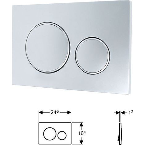KLVGTIFS PU - Pour plaque de commande double Geberit Sigma20 : argent mat avec anneau électroplaqué (115.882.KJ.1) (1/4)