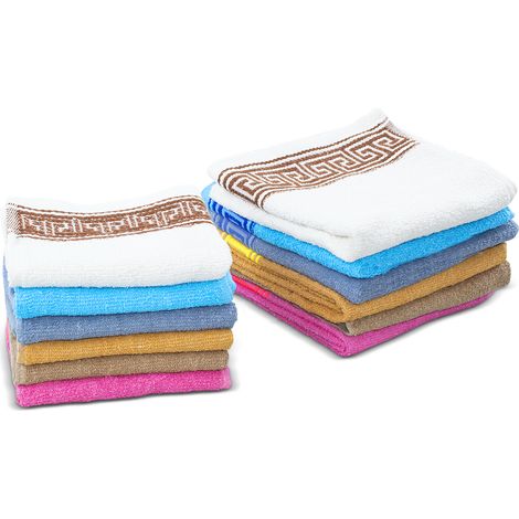 Set 12pcs toallas baño 6pcs cara 6pcs invitados extra absorbente varios colores