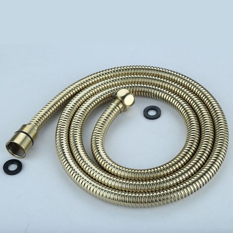 Flexible de douche de 1,5 mètre en or brossé électroplaqué, flexible de douche à main en or brossé