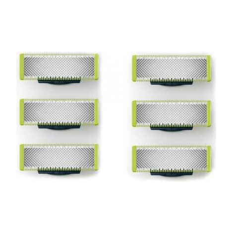 Applicable à OneBlade - Lames de rechange, pour rasoir/tondeuse électrique OneBlade, acier inoxydable robuste, taille, stylisation et rasage, lot de 6 (1/5)