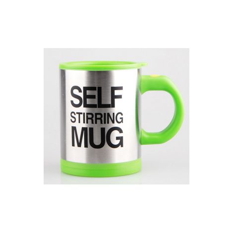 Mug électrique mélangeur automatique en acier inoxydable 301-400 ml pour lait, jus et café (vert)