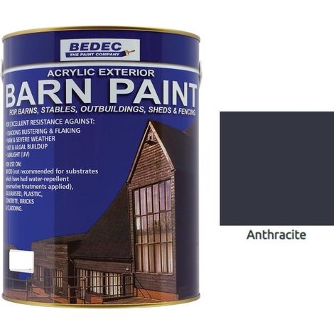 Bedec Barn Paint - Semi-Gloss - Anthracite Grey (RAL 7016) - 5L