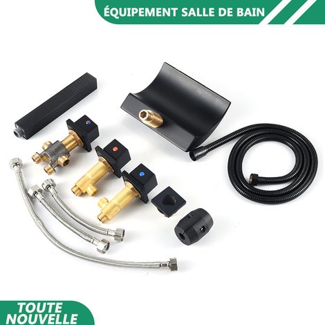 WAOBDLA 1/2'' robinet de salle de bain robinet de baignoire avec LED lumière robinet de baignoire de cascade (1/5)