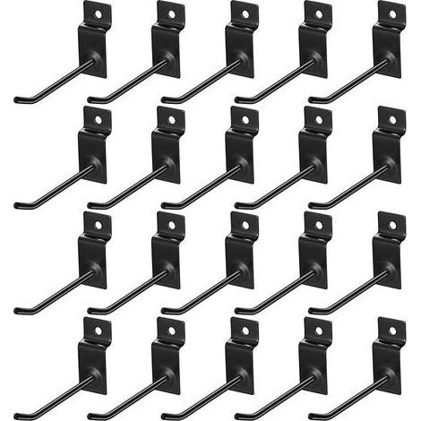 20 Pcs Crochet pour Panneau Perforé Mural, 10cm Crochets pour Panneaux Perforés, Crochet Panneau Perforé Porte Mural, Crochets Muraux pour Garages, Remises à Outils, Ateliers (1/5)