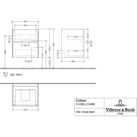 Villeroy & Boch C142B0VR WTUS Collaro 561x610x480 mm avec bonde 2