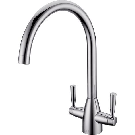 Scott & James - Danti Dual Handle Kitchen Mixer Tap - Brushed Steel - Brushed Steel