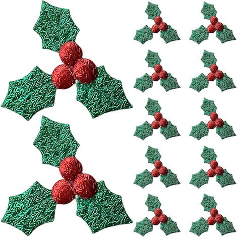 200pièces Baies de Houx Artificielles Vertes pour Décorations de Noël Couronnes et Sapins de Noël (1/5)