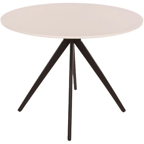 Aspen Round Dining Table, White Painted Top With Black Pedestal Leg Frame - L100 x W100 x H75 cm