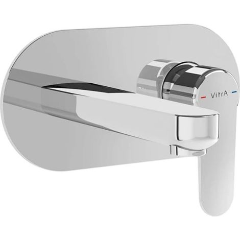 Miscelatore lavabo da incasso, acciaio inox, senza corpo incasso, Vitra Root Round, cromo (A42721EXP) (1/2)