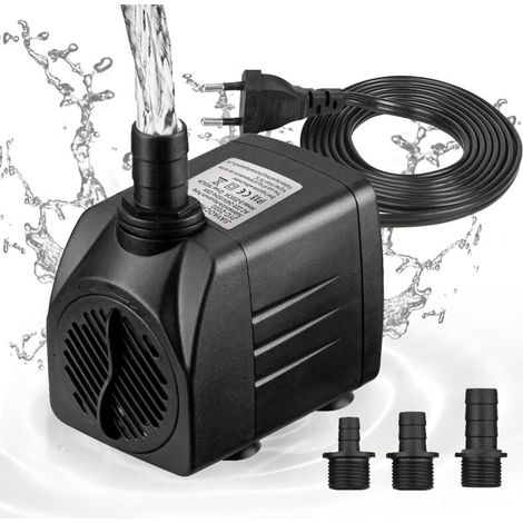 Mini Pompe à Eau 1800 L/h – Silencieuse, avec Ventouses & 3 Buses – Idéale pour Bassin, Puits ou Aquarium – Hauteur Max 2 m (1/5)