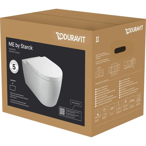 Duravit ME by Starck - Wand-WC mit SoftClose-Sitz, Rimless, DuraShield, Weiß 452909AAA1