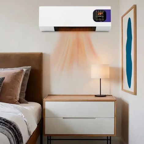 Ventilateur mural portable 2000W, double fonction de refroidissement, télécommande, ventilateur rafraîchisseur d'air pour chambre à coucher, bureau (1/4)