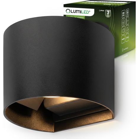 Aplique de pared para jardín LED G9 ajustable, redondo, superior e inferior, negro PYXIS LUMILED (1/5)