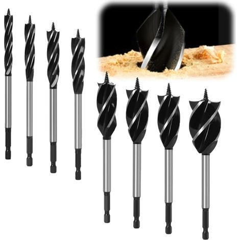 8 Pièces Forets à Bois Professionnelles - Jeu de Forets à Bois, Foret à Tarière, Comprenant 10 mm, 16 mm, 18 mm, 20 mm, 22 mm, 25 mm, 32 mm, 35 mm pour le Travail du Bois (1/5)