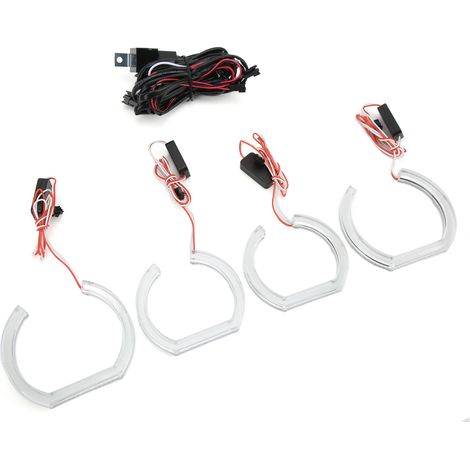 Kit Optique LED Angel Eyes Blanc Style DTM Compatible E82 E88 E87 E81 2008-2011 Feux Xenon Remplacement Auto (1/5)