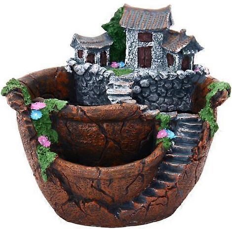 Décoration de bureau et de maison : pot de fleurs vintage pour plantes de jardin, mini-pot de succulentesorange (1/3)