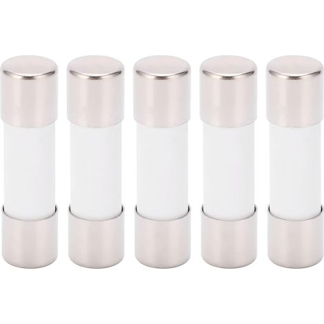 5 Pièces Fusible Tube Céramique, 10x38mm 1000V DC 25A Tube à Fusible à Fusion Lente Module Photovoltaïque Action Rapide Kit de Protection pour Toutes Les Applications Photovoltaïques (25A) (1/5)