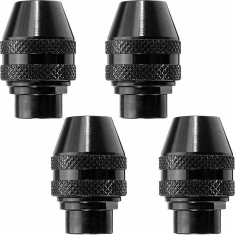 Mandrin Sans Clé Pour,4 Pcs Mandrins Adaptateur Multifonction Mini Perceuse Sans Clé pour Broyeur électrique Outil 0.5-3.2mm (1/4)