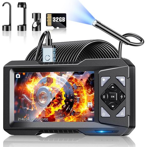 Caméra Endoscopique HD 1080p Écran 4.3" - IP67, Batterie 2600mAh, Câble 5m Semi-Rigide pour Voiture et Tuyauterie (1/5)