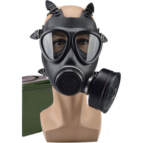Notfall-Chemikaliengasmaske, Feuerwehrmaske, selbstansaugender Filter, Schutzmaske, Kopfmaske, Gasmaske (1/5)
