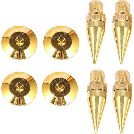 4pcs M6 36mm Or Plaqué Cuivre Isolation Spike Base Pad Pour Haut-Parleur Amplificateur (1/5)
