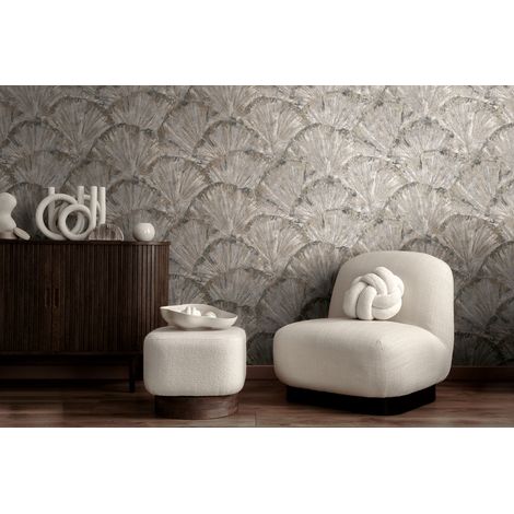 Papier peint intissé Japonais & asiatique Beige, Marron, Gris - 10,05 x 0,53 m (1/5)