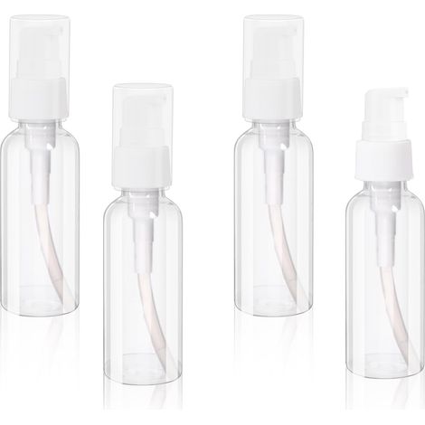Empty Plastic Pump Bottles Clear Cosmetic Shampoo Cream Bottles (1/5)