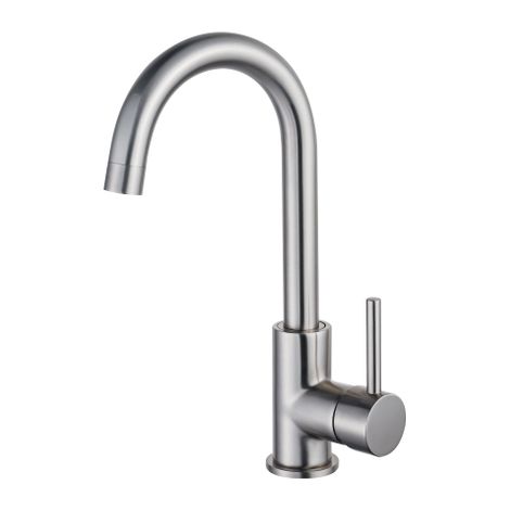 Fortifura Calvi Mitigeur lavabo rehaussé avec bec rotatif Inox brossé PVD (1/4)