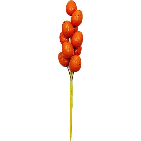 Ostereierzweig mit Blüten, 23 cm, verschiedene Farben – Stiel aus orangefarbenem Schaumstoff/Draht (1/2)