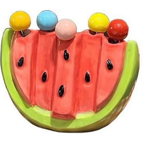Fourchette à pastèque sécurisée pour enfants avec pot de rangement intégré - Pratique et facile à utiliser pour les interactions parent-enfant (1/4)