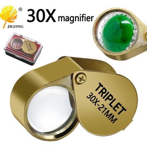 Loupe pliable portable 30x pour l'évaluation de bijoux, d'antiquités et de pierres précieuses, loupe de poche pour l'or, cadeau pratique