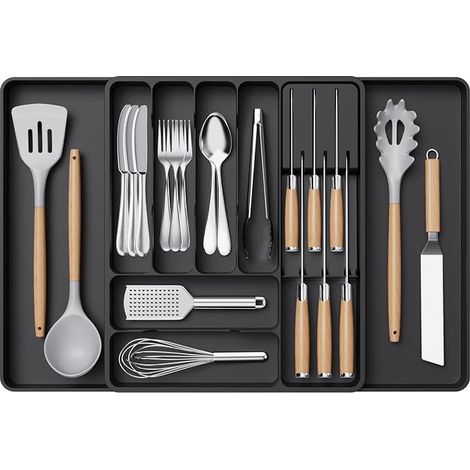Cutlery Tray for Drawer, Extendable Cutlery Tray with Removable (1/5)