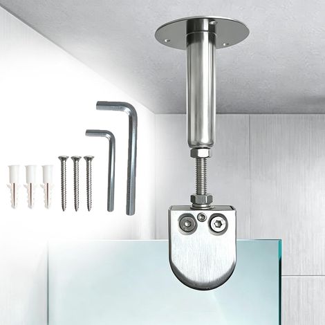 Stabilisateur de paroi douche sans cadre à fixation au plafond (1/5)
