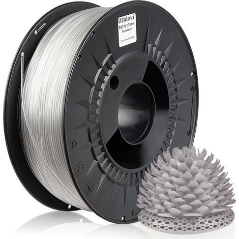 MIDORI® 3D Drucker 1,75mm PETG Filament 1kg Spule Rolle Premium Transparent (1/5)