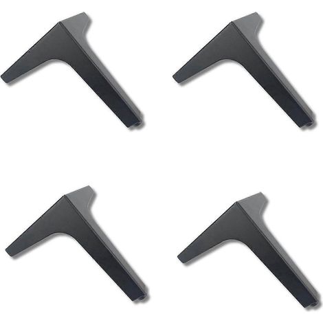 Set mit 4 dreieckigen Möbelbeinen, Ersatz-Tischfüßen aus Metall, Sofabeinen, DIY-Zubehör (Schwarz, 10 cm–13 cm)