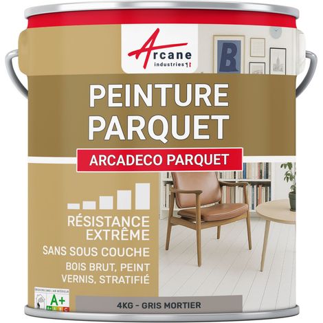 Peinture pour parquet bois, stratifié - 4 kg Gris Mortier - RAL 060 60 05 - ARCANE INDUSTRIES (1/5)