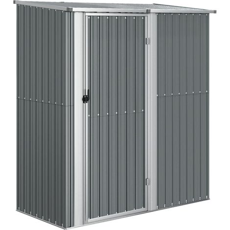 Casetta da giardino casetta per capanni casetta per riporre gli attrezzi casetta per esterni robusta 180,5 x 97 x 209,5 cm acciaio zincato grigio 020022230