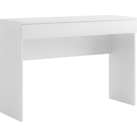 Bureau 110 cm avec un tiroir blanc laqué brillant - SYNERGIE (1/5)