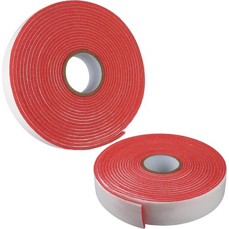 2 rouleaux de bandes isolantes 5 mm x 5 cm x 10 m, en mousse PE rose, autocollantes, pour chauffage au sol et enduit de nivellement. (1/5)