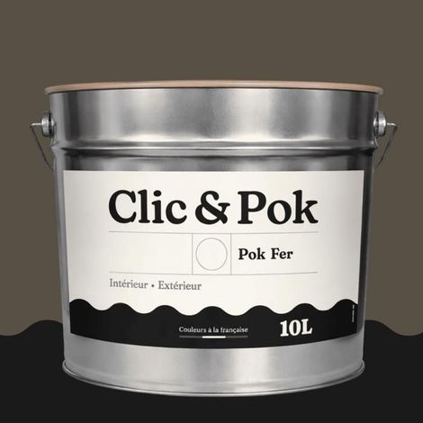 Peinture Fer Antirouille – Métal Extérieur Intérieur, Satinée, Protection Rouille - 10L - RAL 7013 - Gris brun