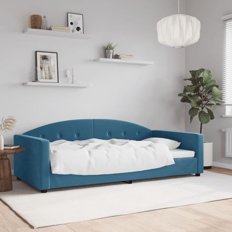 Tagesbett Blau 100x200 cm Samt vidaXL (1/5)