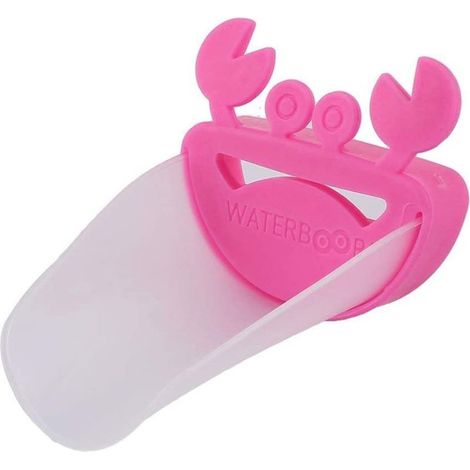 Rallonge de robinet Ogquaton pour enfants, rallonge de robinet de lavabo, robinet en forme de crabe, aide au lavage des mains, filtre à eau, rallonge coulissante pour enfants, rose (1/5)