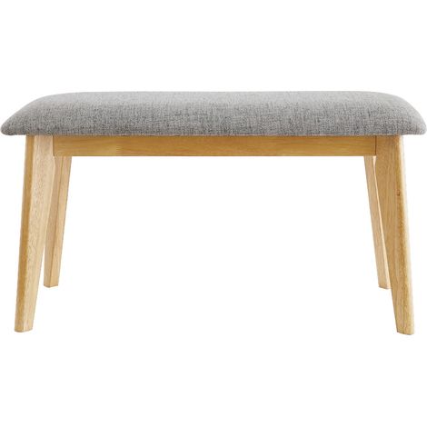 Banco de madera con tejido gris claro ELION