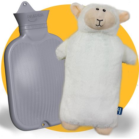 Bouillotte avec housse - Extra large - 3,5 l - XXL - Sans couture - Mouton (1/5)