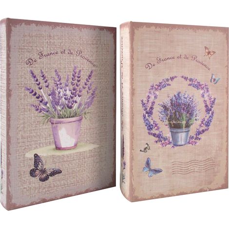 Signes Grimalt Scatola Rettangolare Lilla 2U 26x17x5cm - Scatole per libri dal design esclusivo per la decorazione della casa